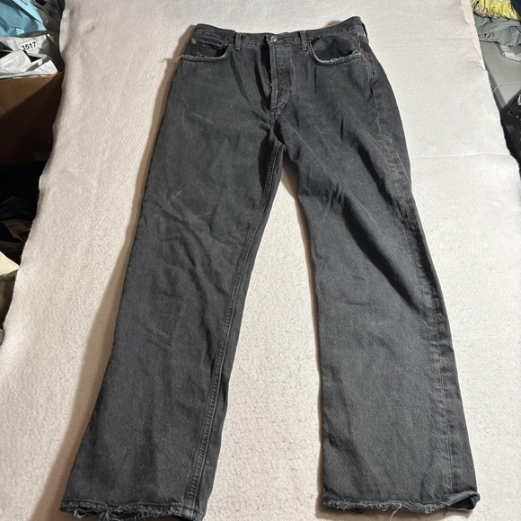 AGOLDE 90s Pinch Waist Jeans Womens 28 Straight High Rise Button Fly Denim Pants - Picture 1 of 11